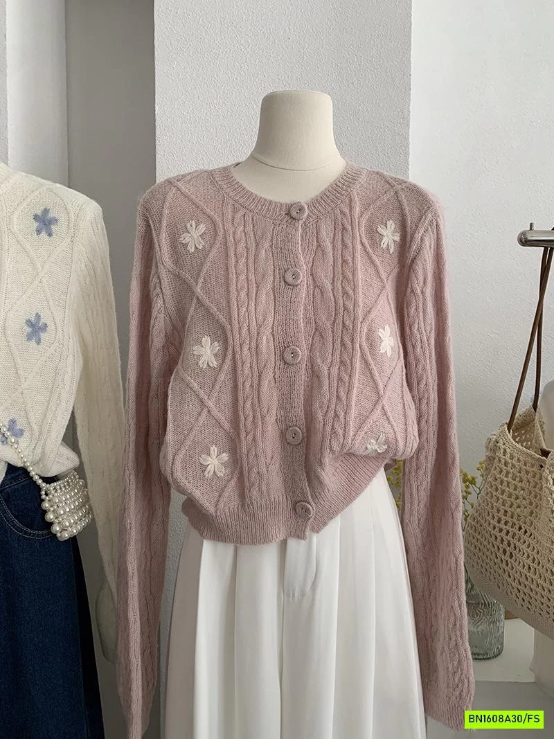 CARDIGAN LEN THÊU HOA