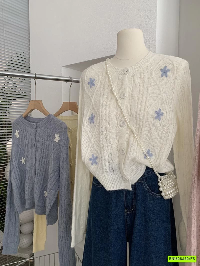 CARDIGAN LEN THÊU HOA