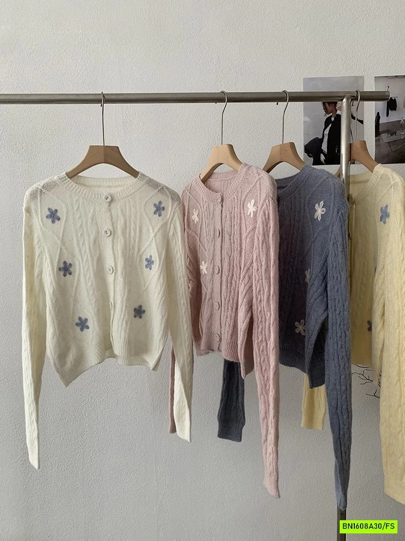 CARDIGAN LEN THÊU HOA
