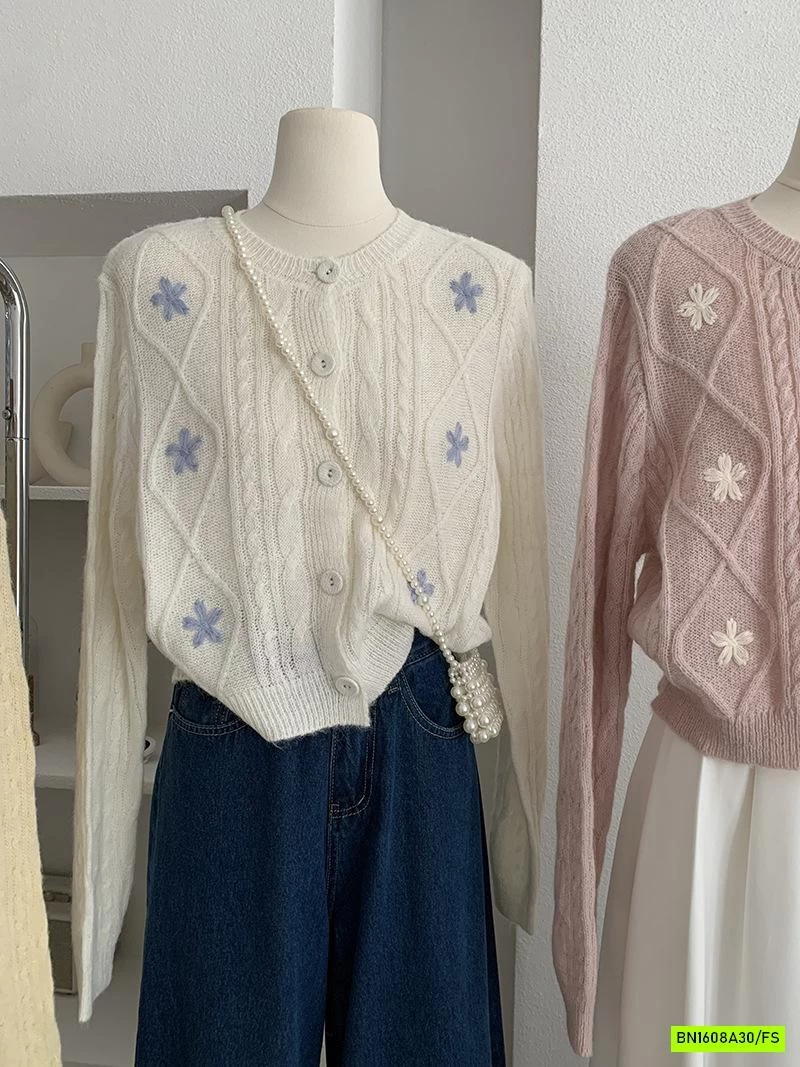 CARDIGAN LEN THÊU HOA