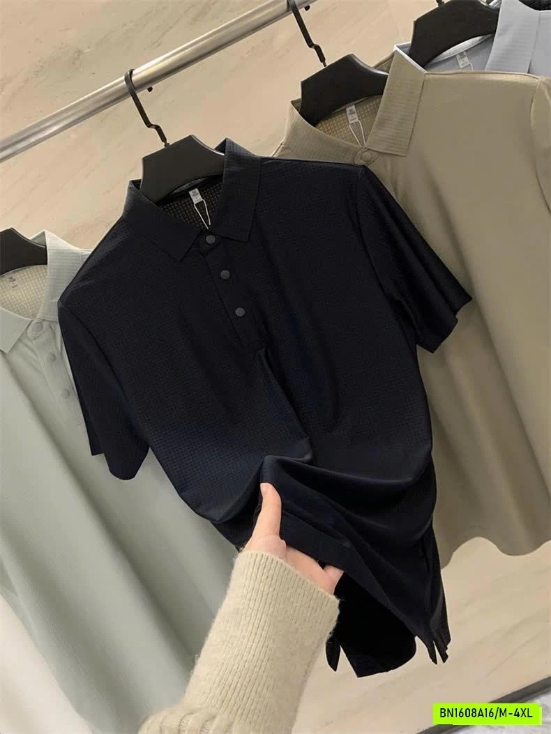 POLO BĂNG LỤA KO ĐƯỜNG MAY NAM