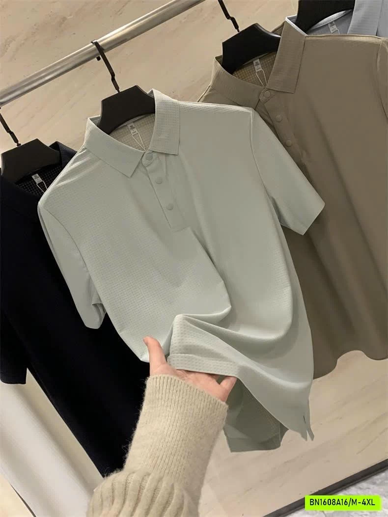 POLO BĂNG LỤA KO ĐƯỜNG MAY NAM
