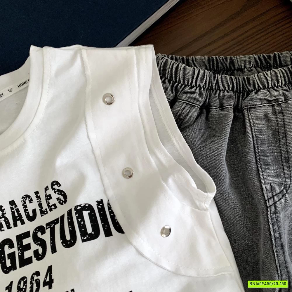 ÁO SÁT NÁCH TÁN ĐINH MIX SHORT JEANS