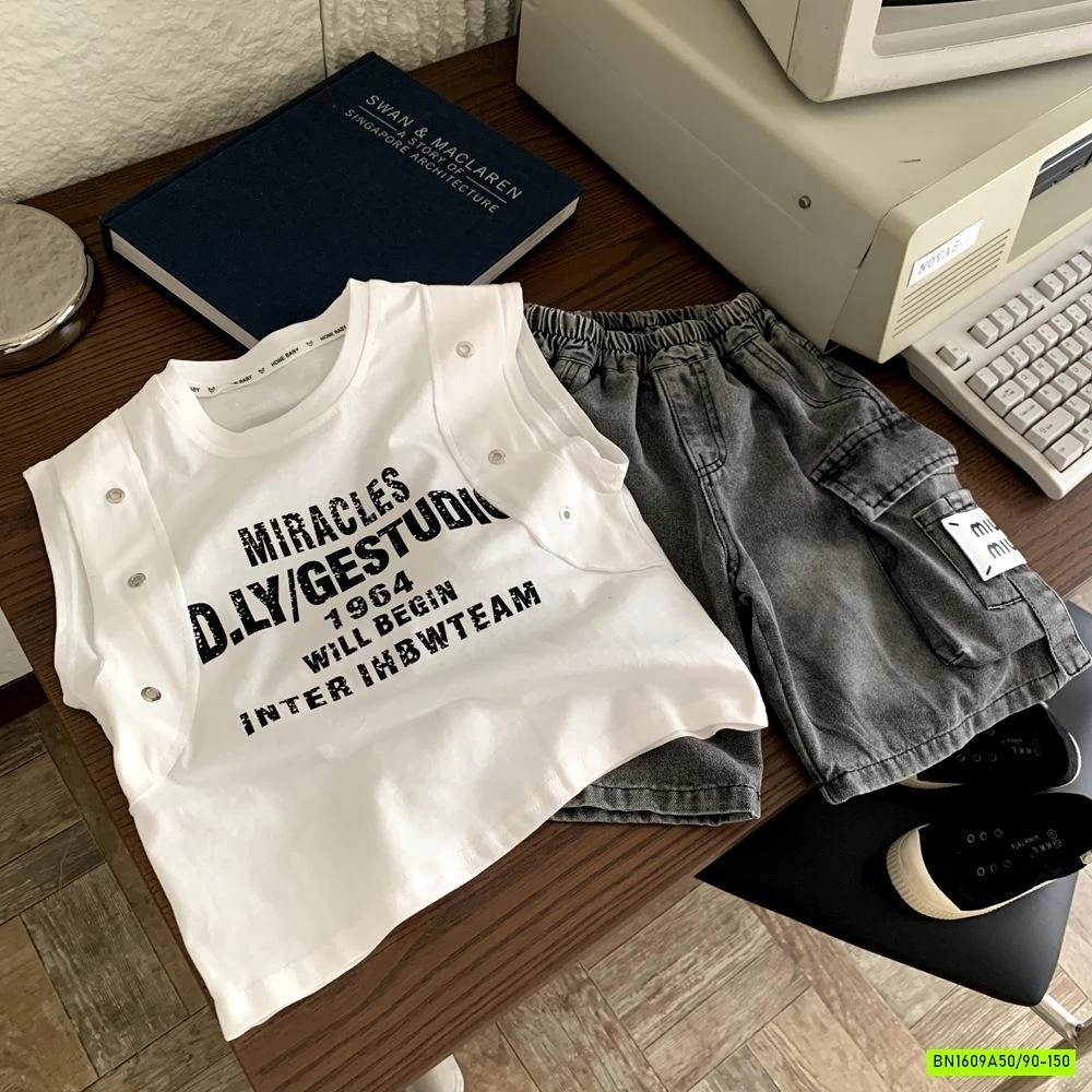 ÁO SÁT NÁCH TÁN ĐINH MIX SHORT JEANS