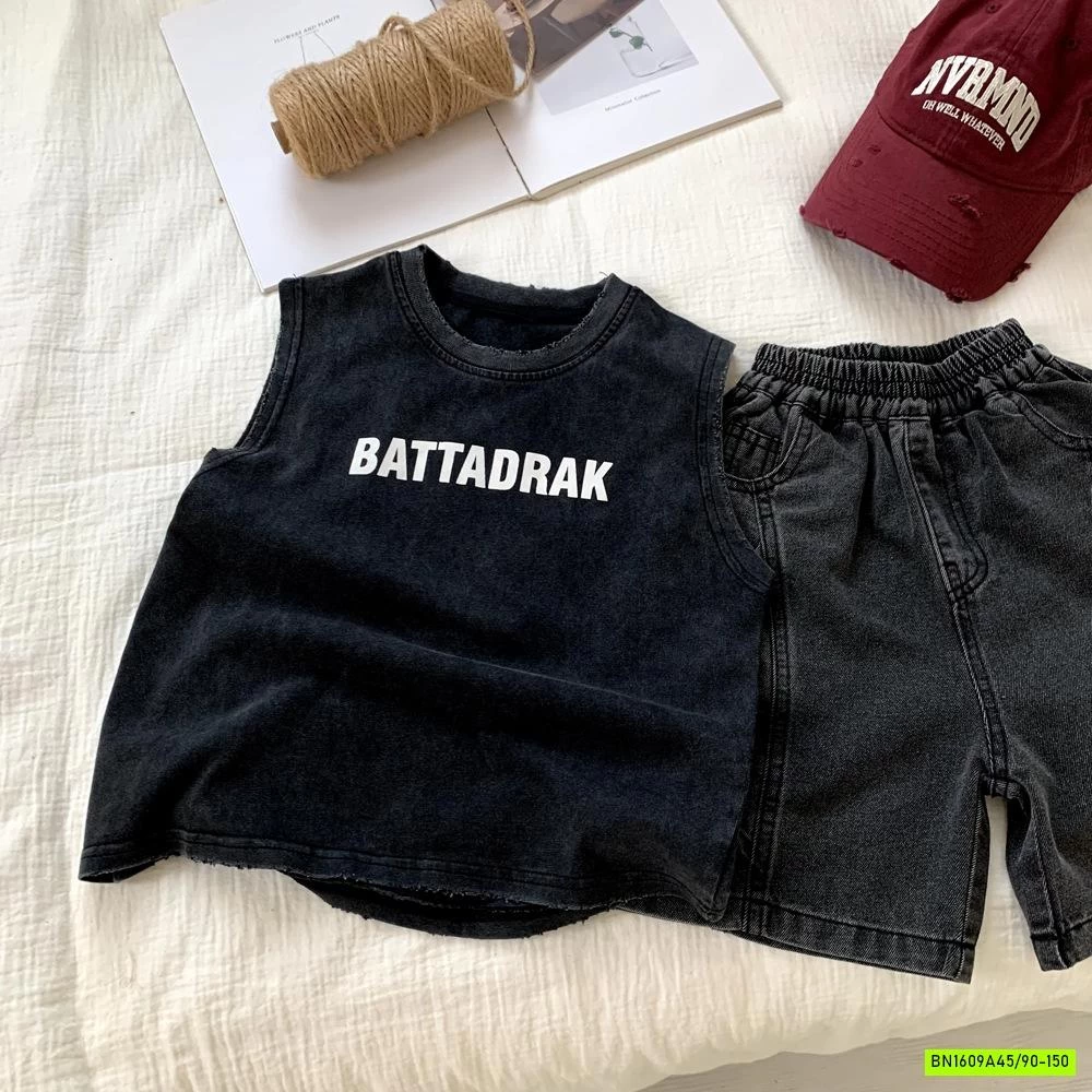 ÁO THUN ĐEN RÁCH MIX SHORT JEANS