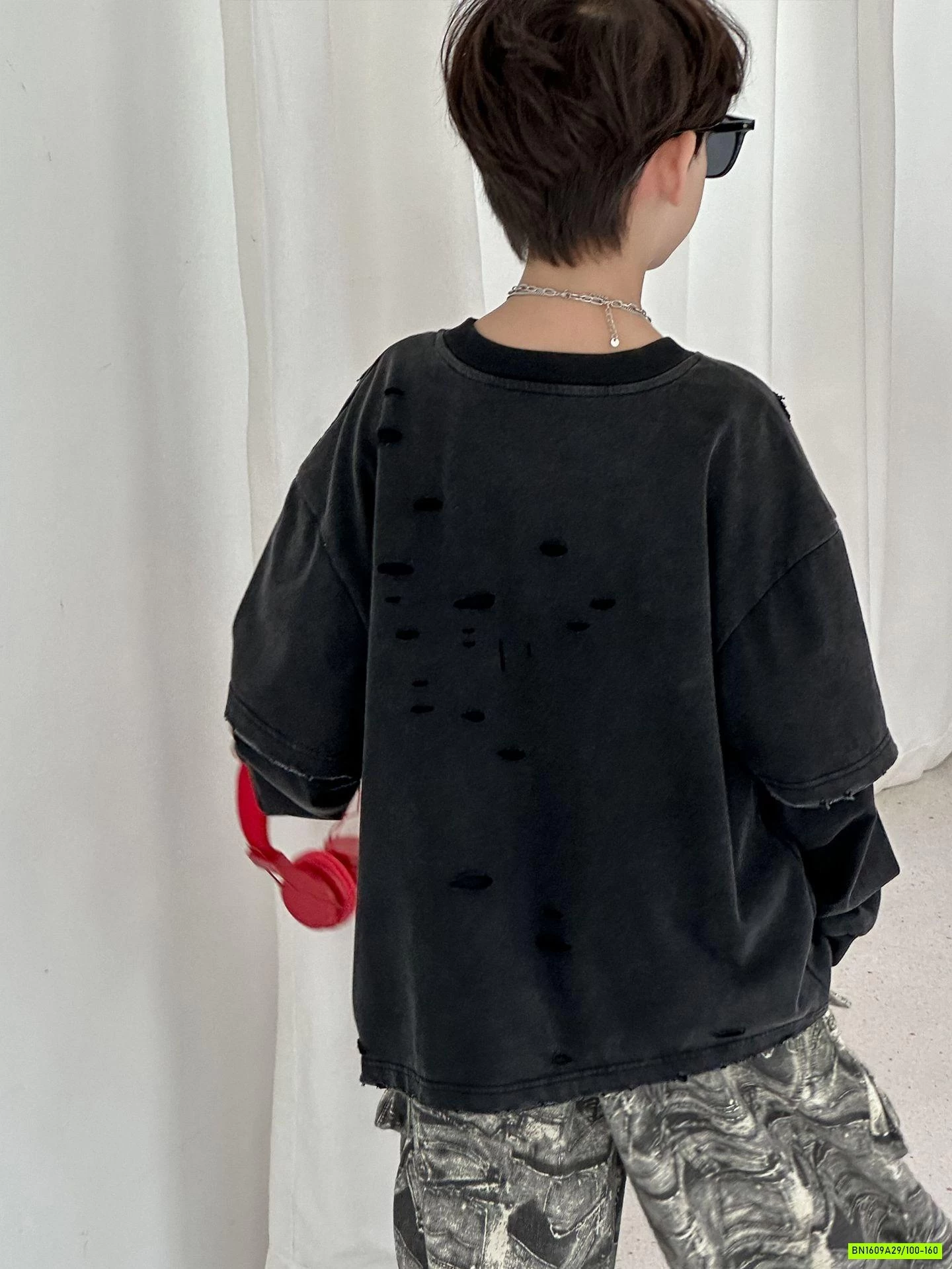 ÁO THUN ĐEN BẠC MÀU GIẢ 2 LỚP