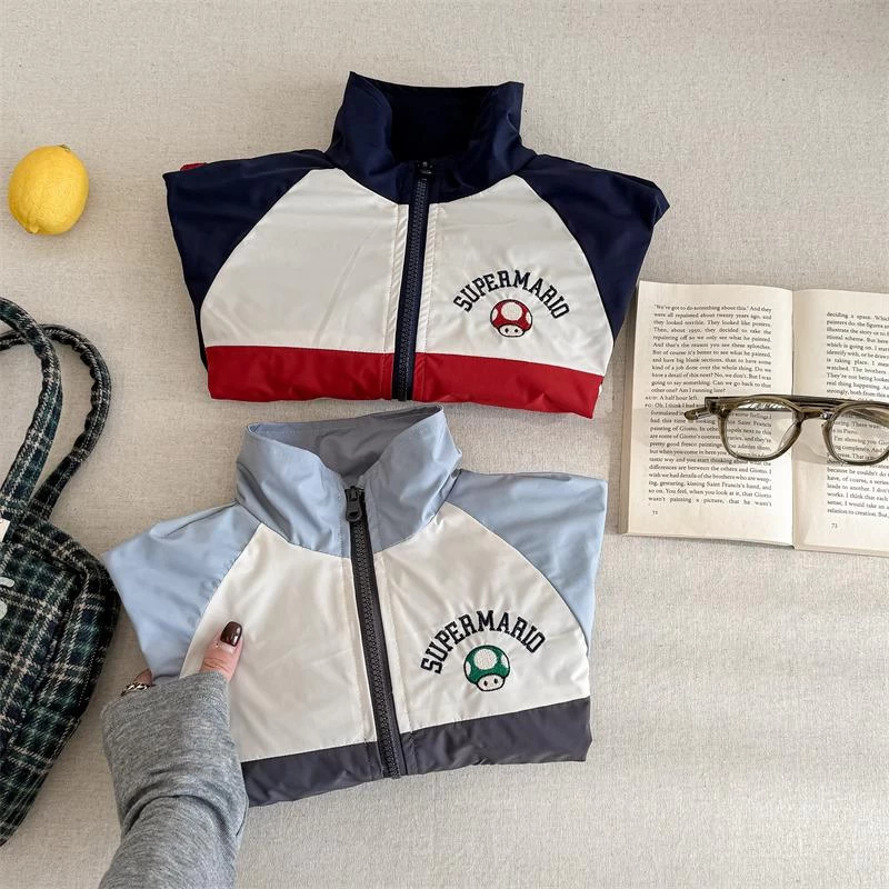 KHOÁC GIÓ PHỐI MÀU THÊU GẤU ADBABY