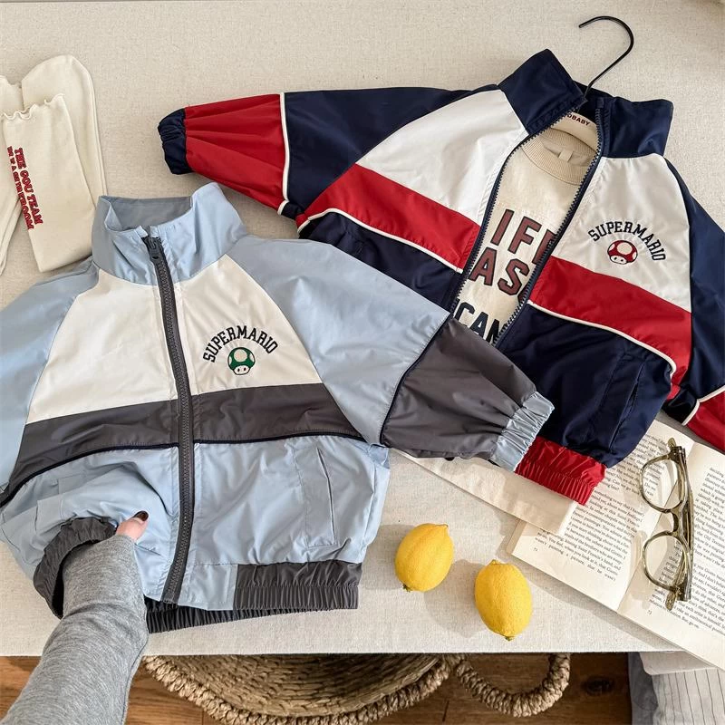 KHOÁC GIÓ PHỐI MÀU THÊU GẤU ADBABY