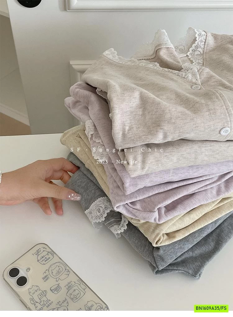 PIZAMA NỈ VIỀN REN SONGFEI