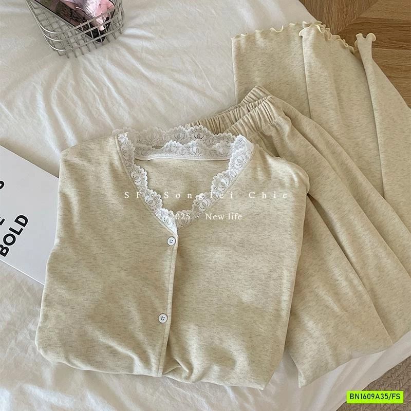 PIZAMA NỈ VIỀN REN SONGFEI