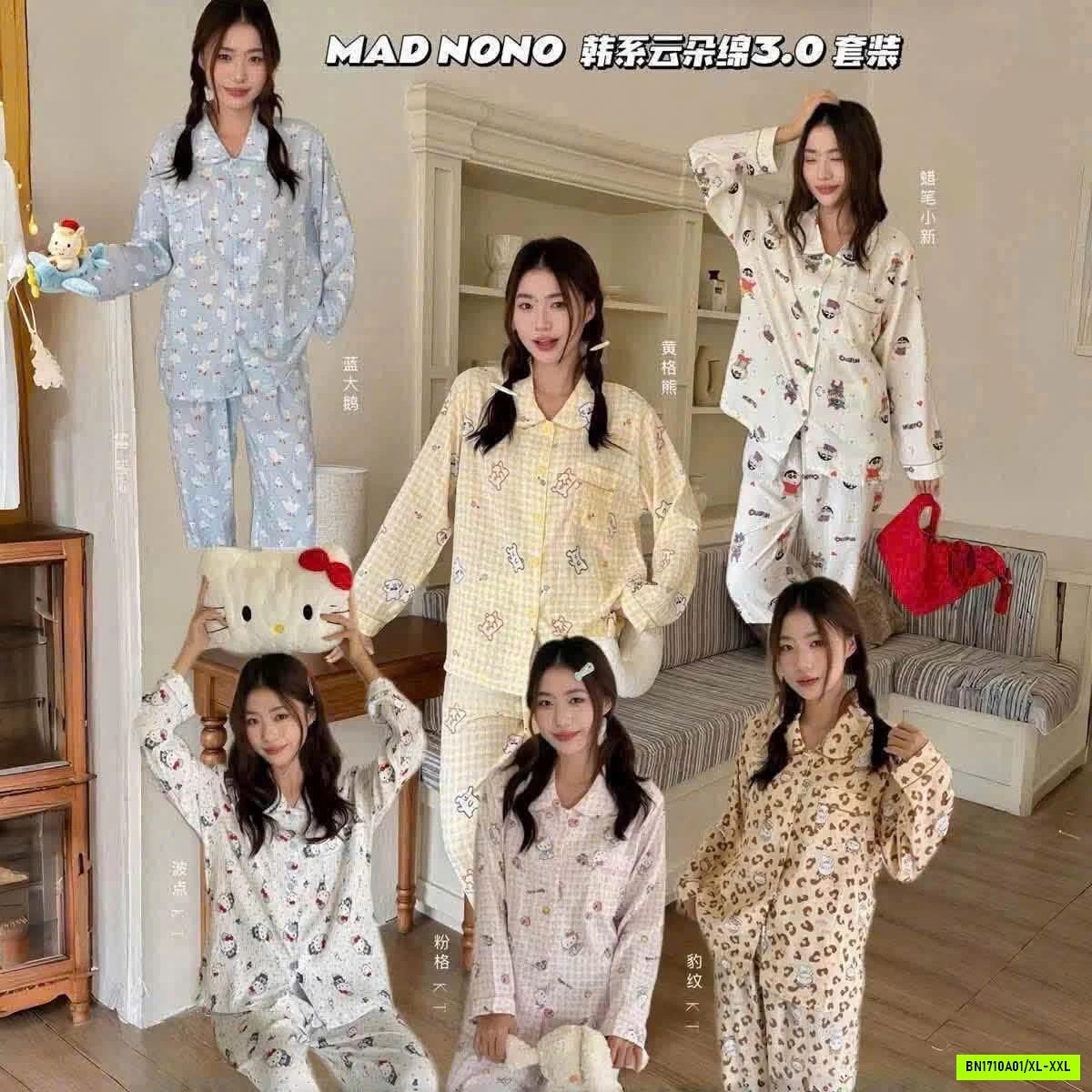 PIZAMA HỌA TIẾT DÀI TAY MAD NONO