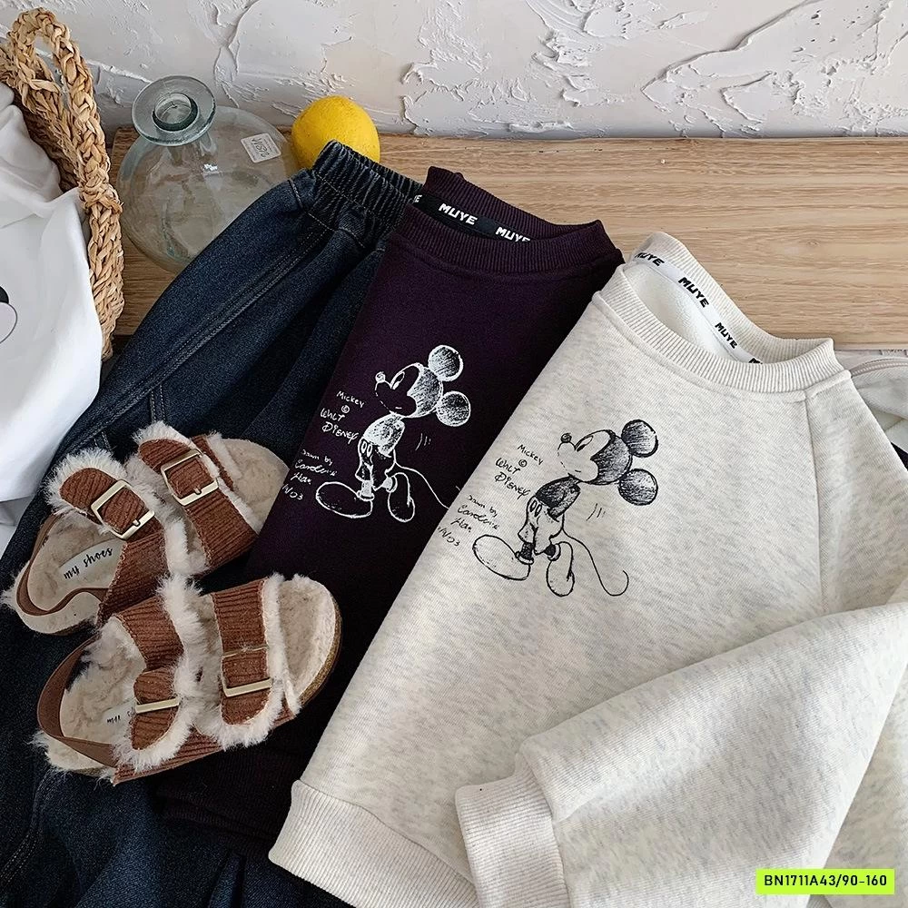 ÁO NỈ MICKEY LÓT LÔNG CỪU