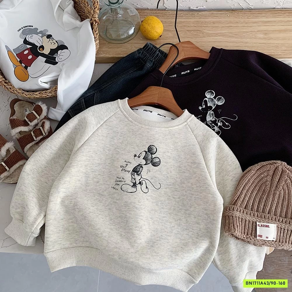 ÁO NỈ MICKEY LÓT LÔNG CỪU