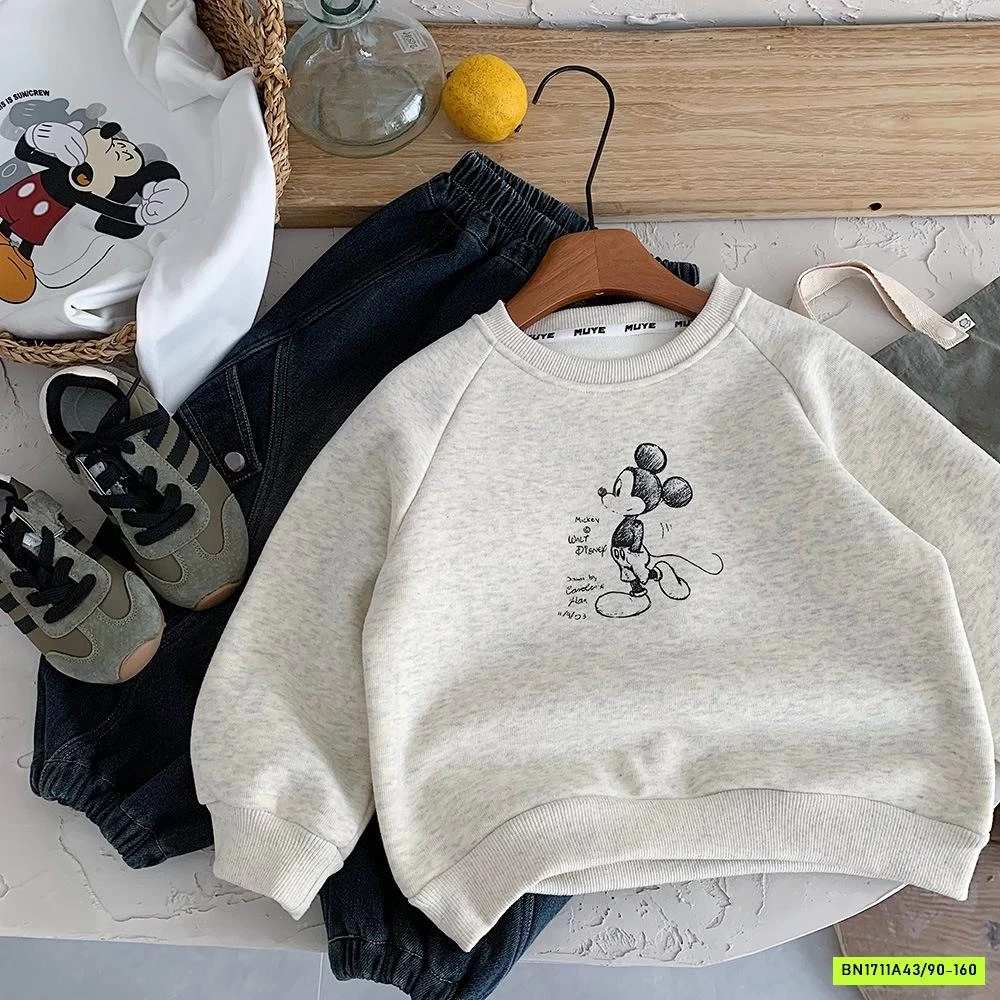 ÁO NỈ MICKEY LÓT LÔNG CỪU