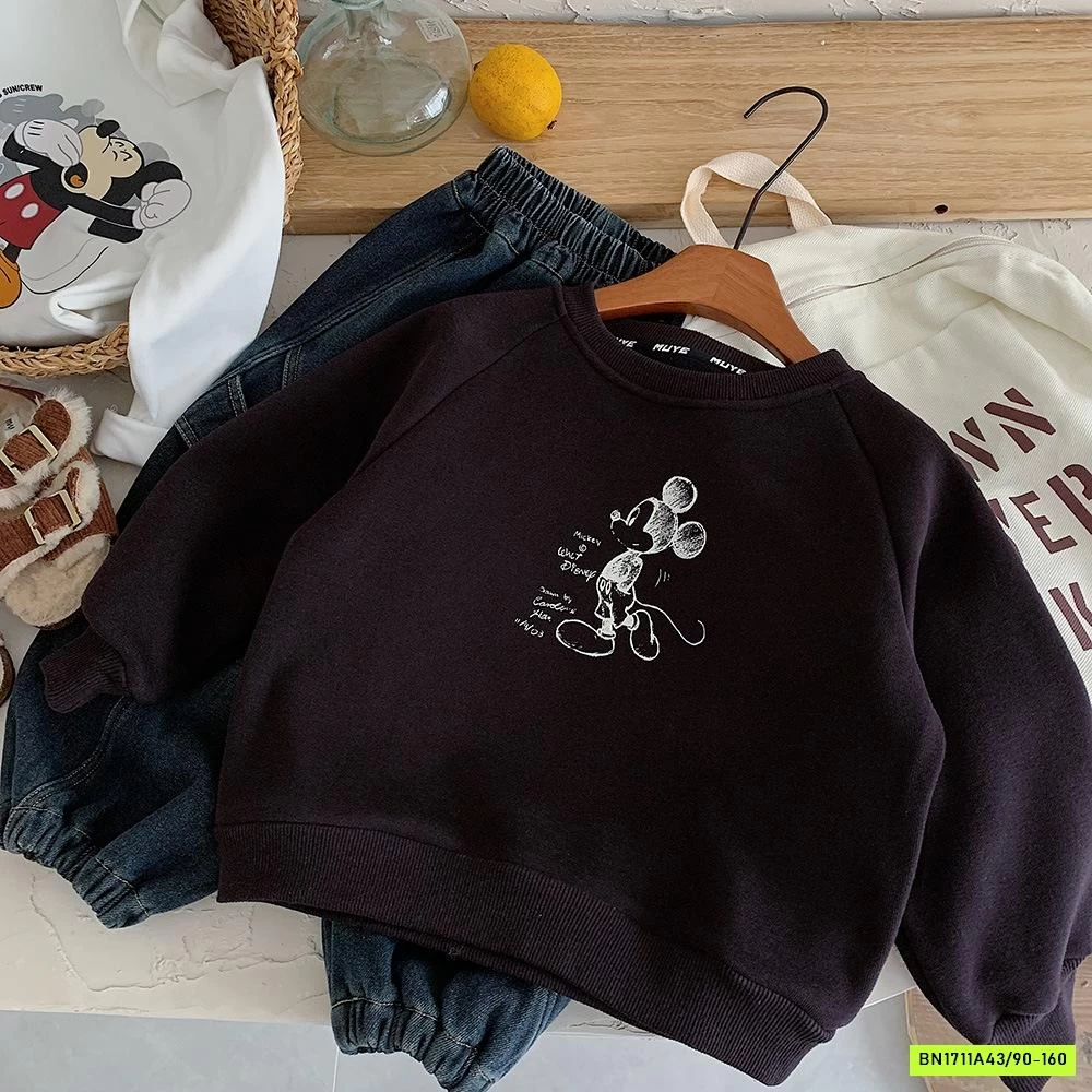 ÁO NỈ MICKEY LÓT LÔNG CỪU