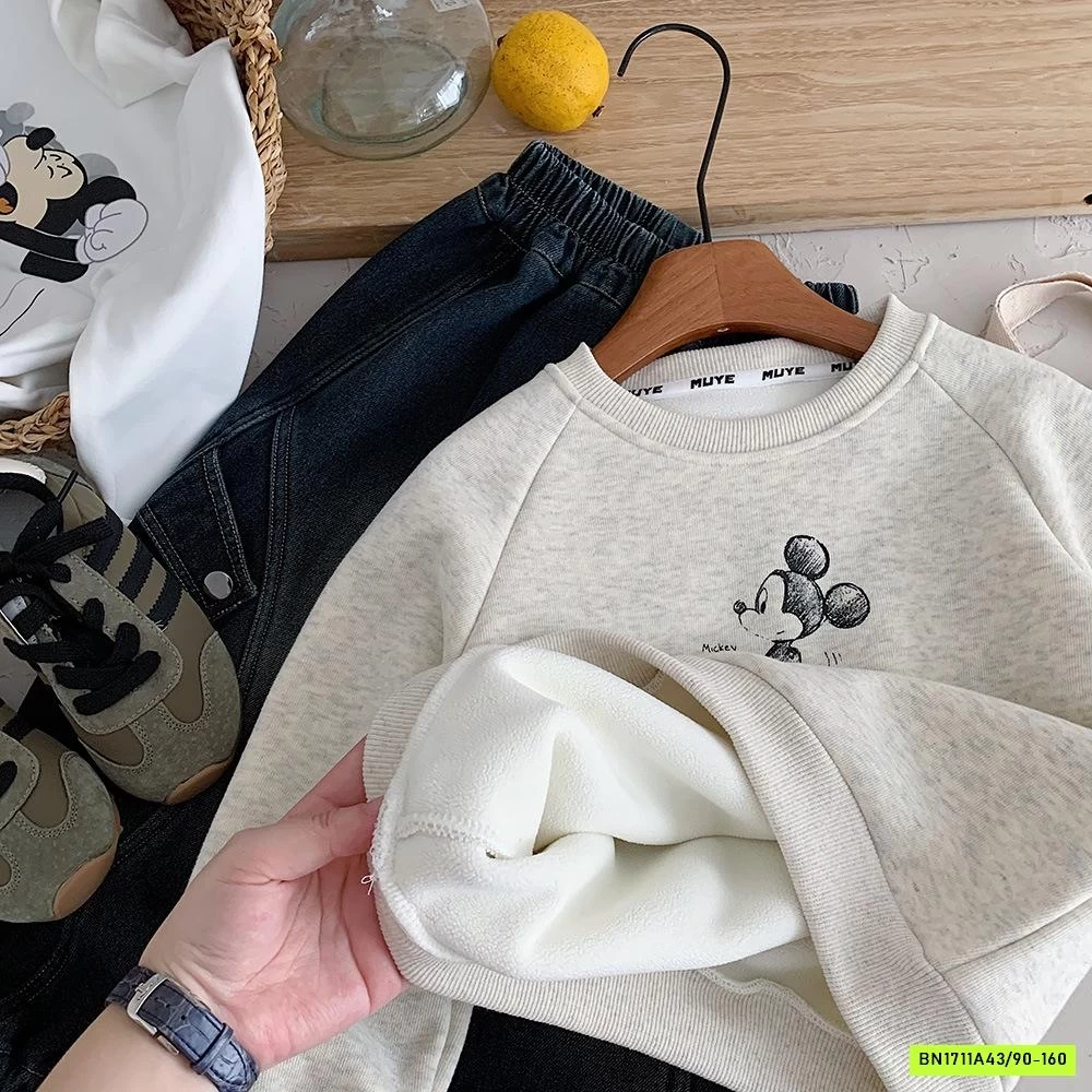 ÁO NỈ MICKEY LÓT LÔNG CỪU