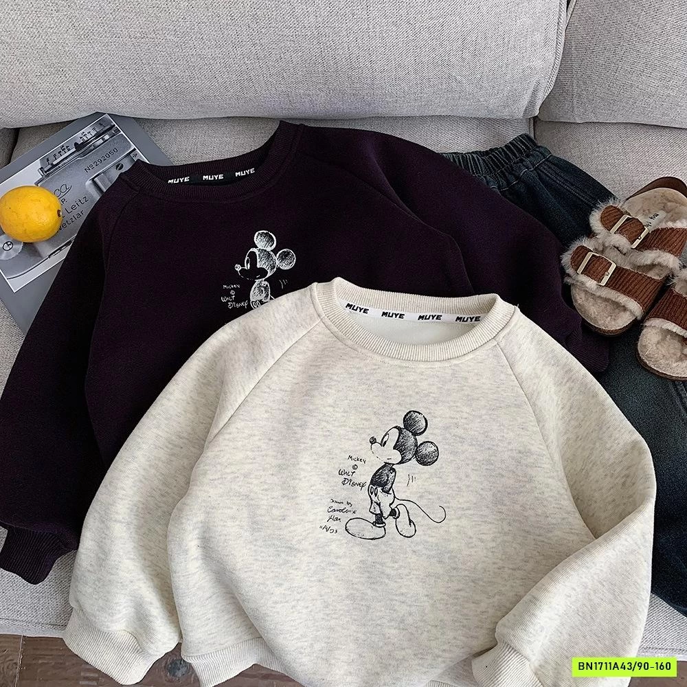 ÁO NỈ MICKEY LÓT LÔNG CỪU