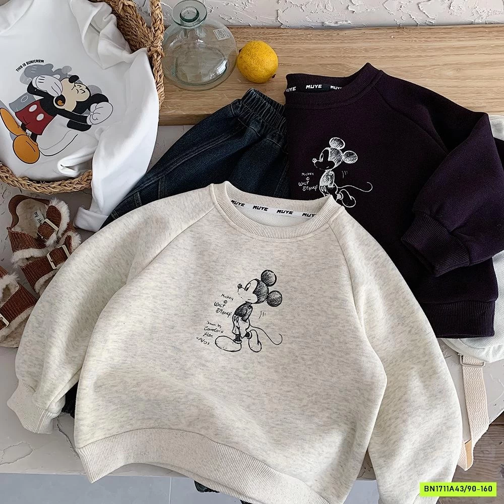 ÁO NỈ MICKEY LÓT LÔNG CỪU