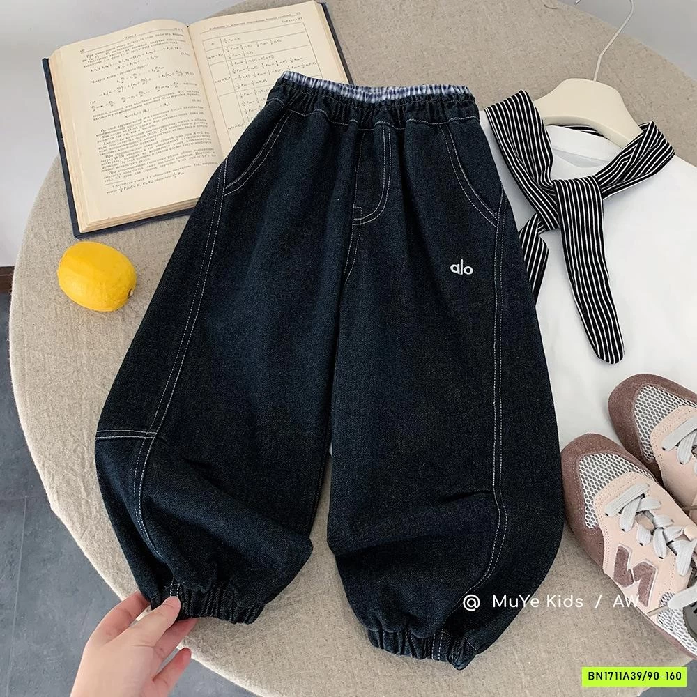 JEANS BAGGY THÊU ALO