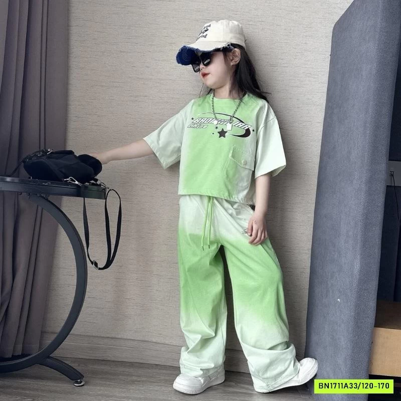 SÉT CROP TOP LOANG MÀU CÁ TÍNH