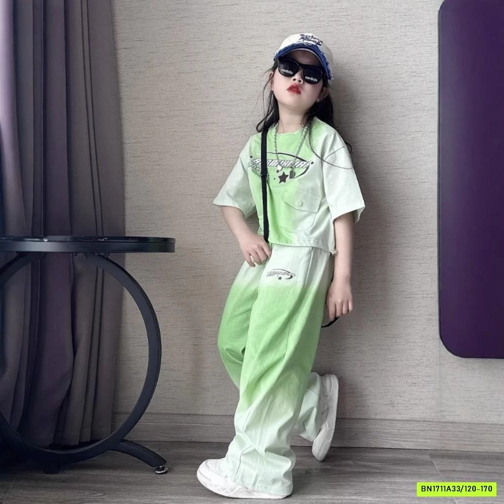 SÉT CROP TOP LOANG MÀU CÁ TÍNH