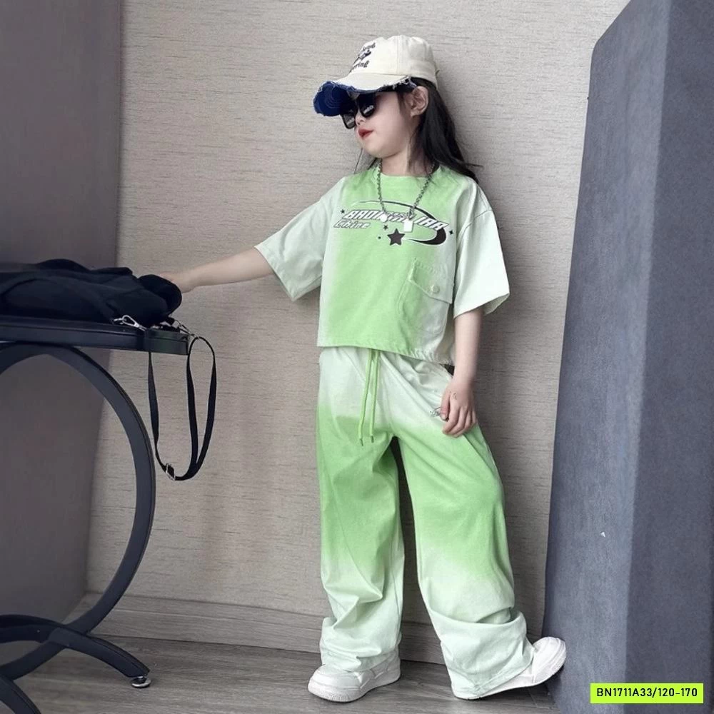 SÉT CROP TOP LOANG MÀU CÁ TÍNH