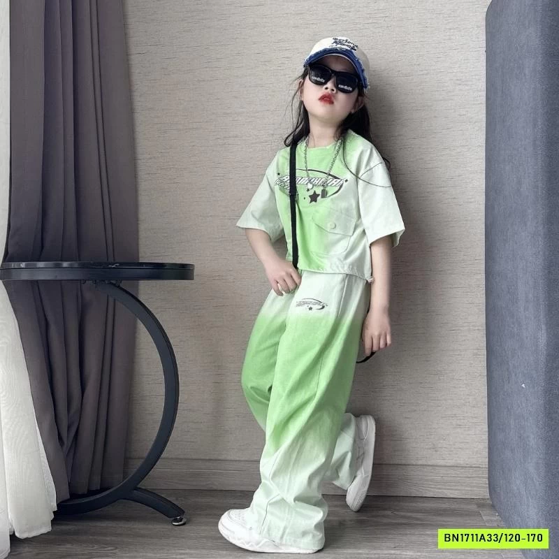 SÉT CROP TOP LOANG MÀU CÁ TÍNH