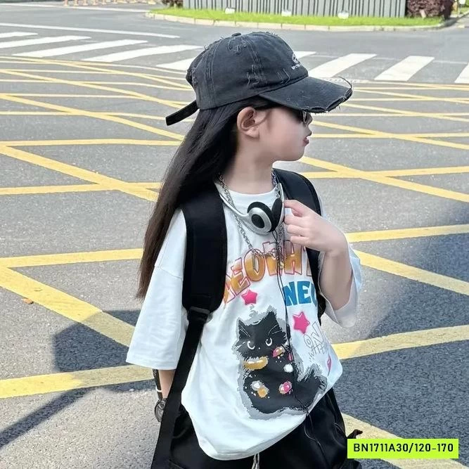 ÁO THUN MÈO MIX SHORT TÁN ĐINH