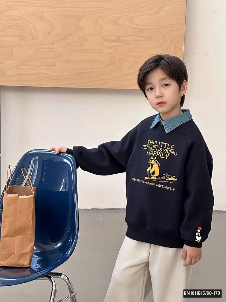 ÁO NỈ CHIM CÁNH CỤT LÓT LÔNG  AMBB  24A138