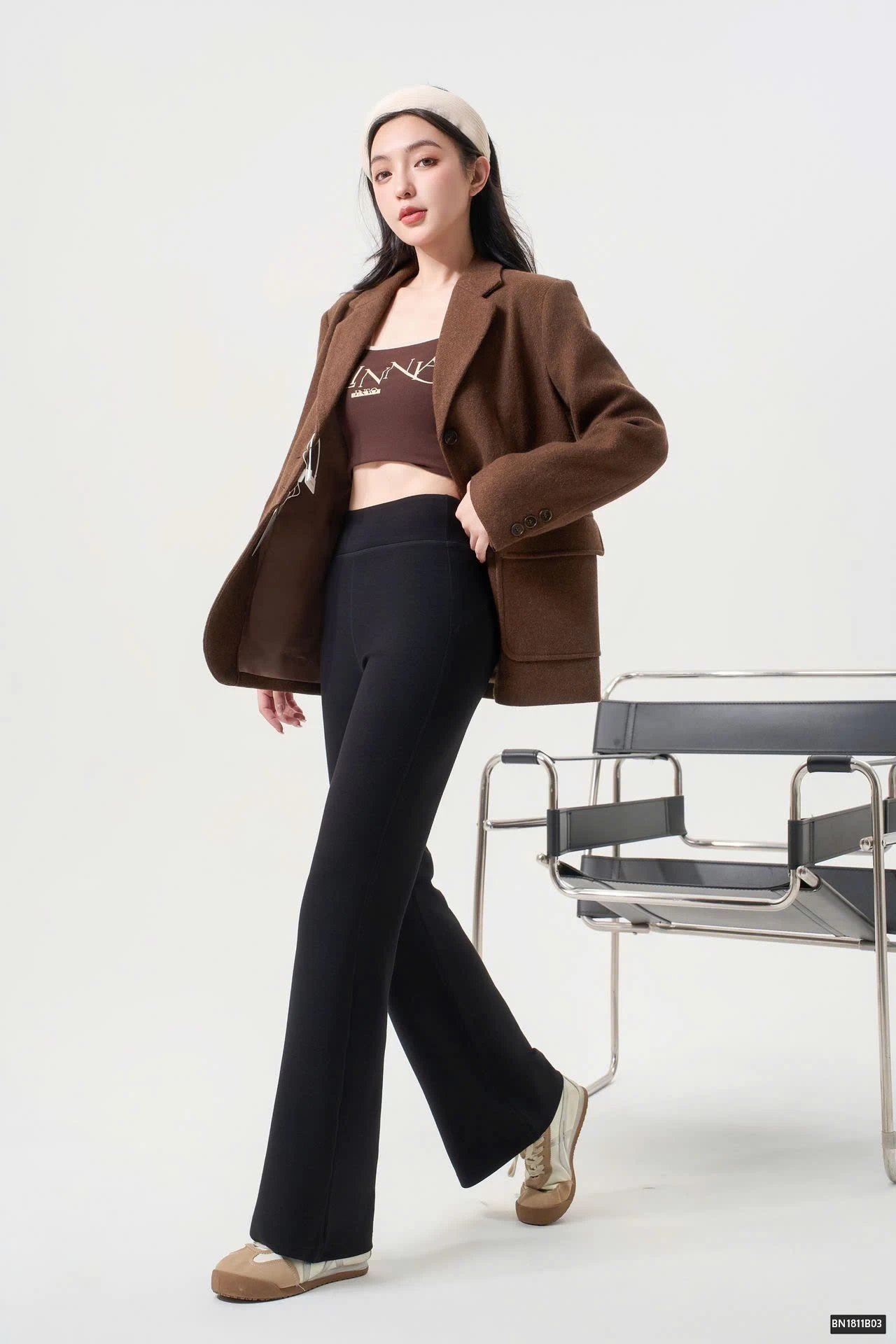 QUẦN COTTON ỐNG ĐỨNG DÁNG LOE NHẸ