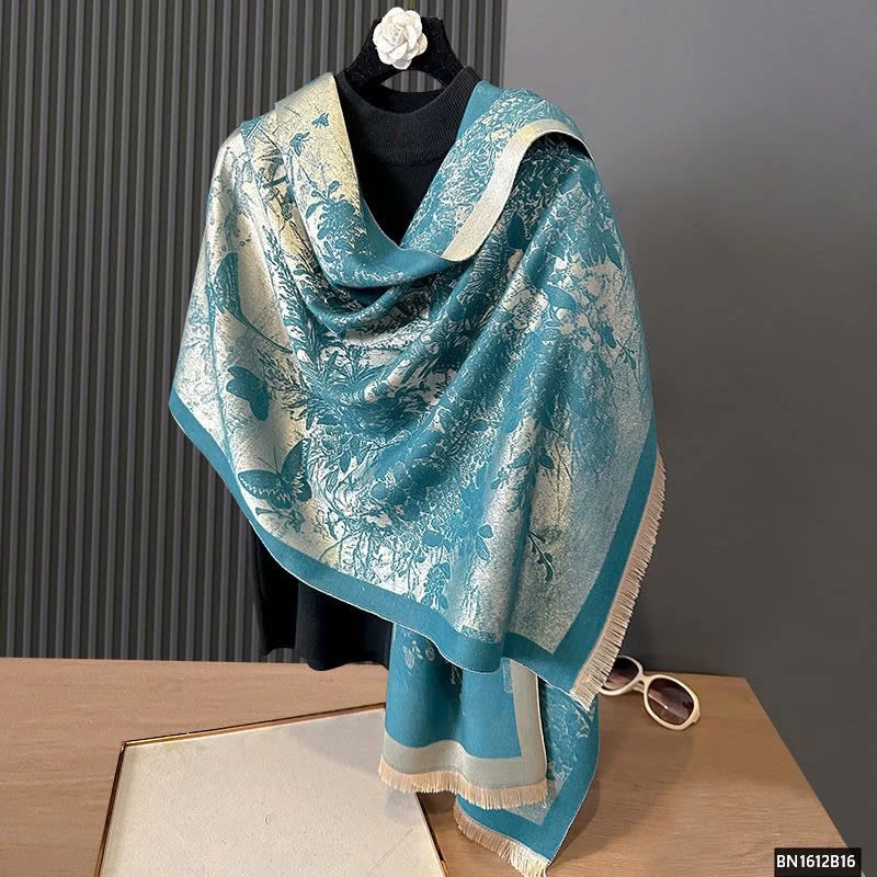 KHĂN CHOÀNG GIẢ LỤA HỌA TIẾT BƯỚM