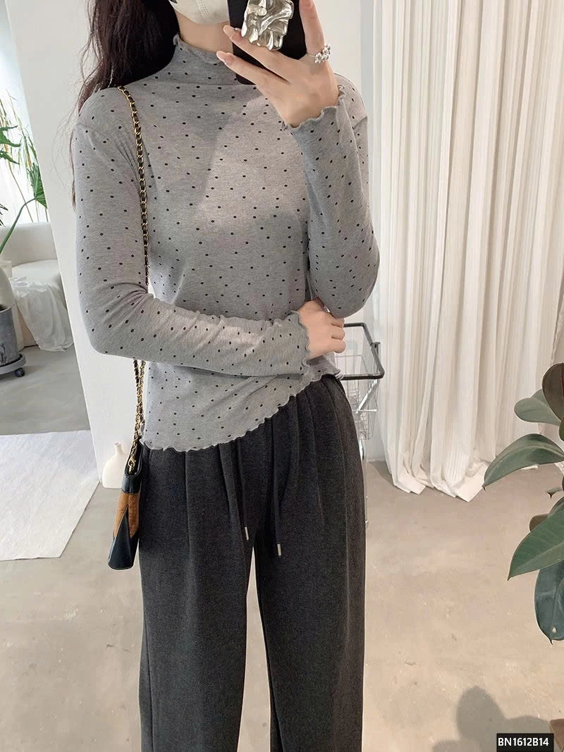 ÁO THUN CHẤM BI GIỮ NHIỆT NỮ