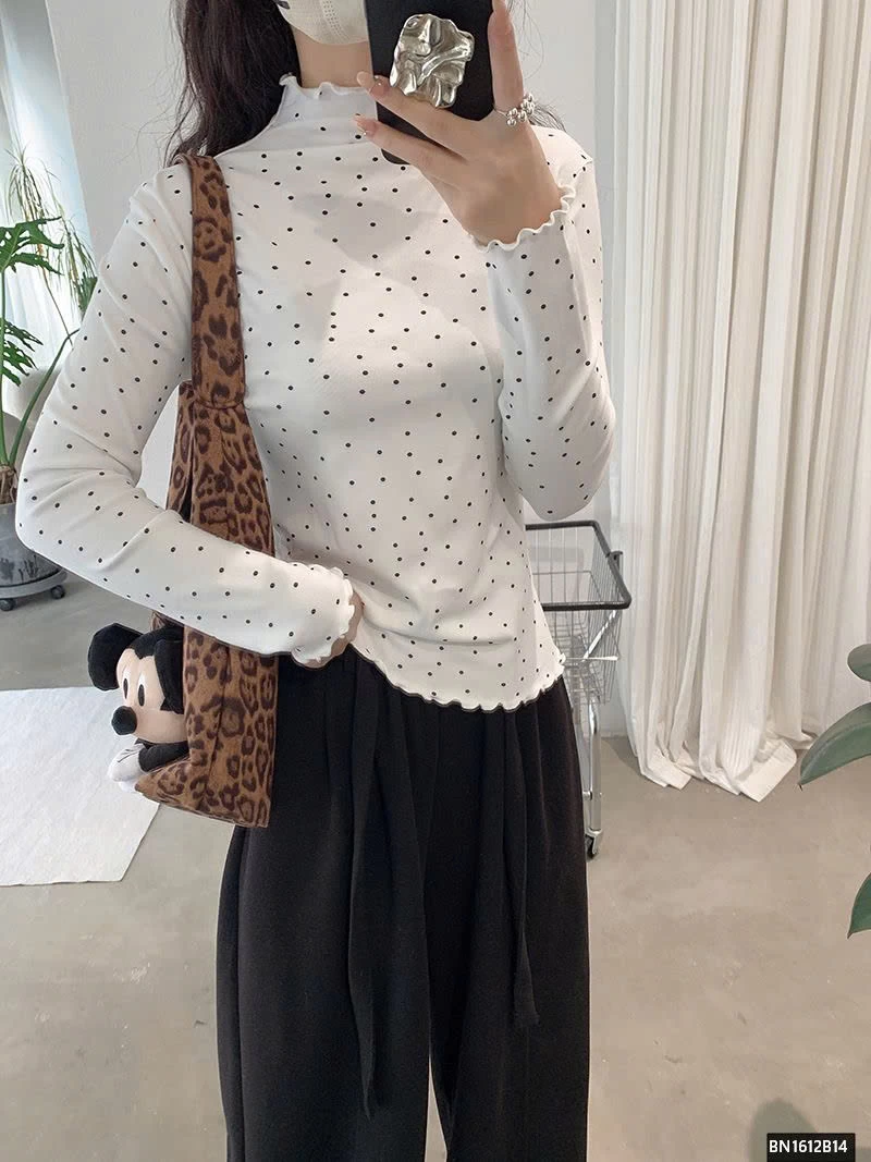 ÁO THUN CHẤM BI GIỮ NHIỆT NỮ