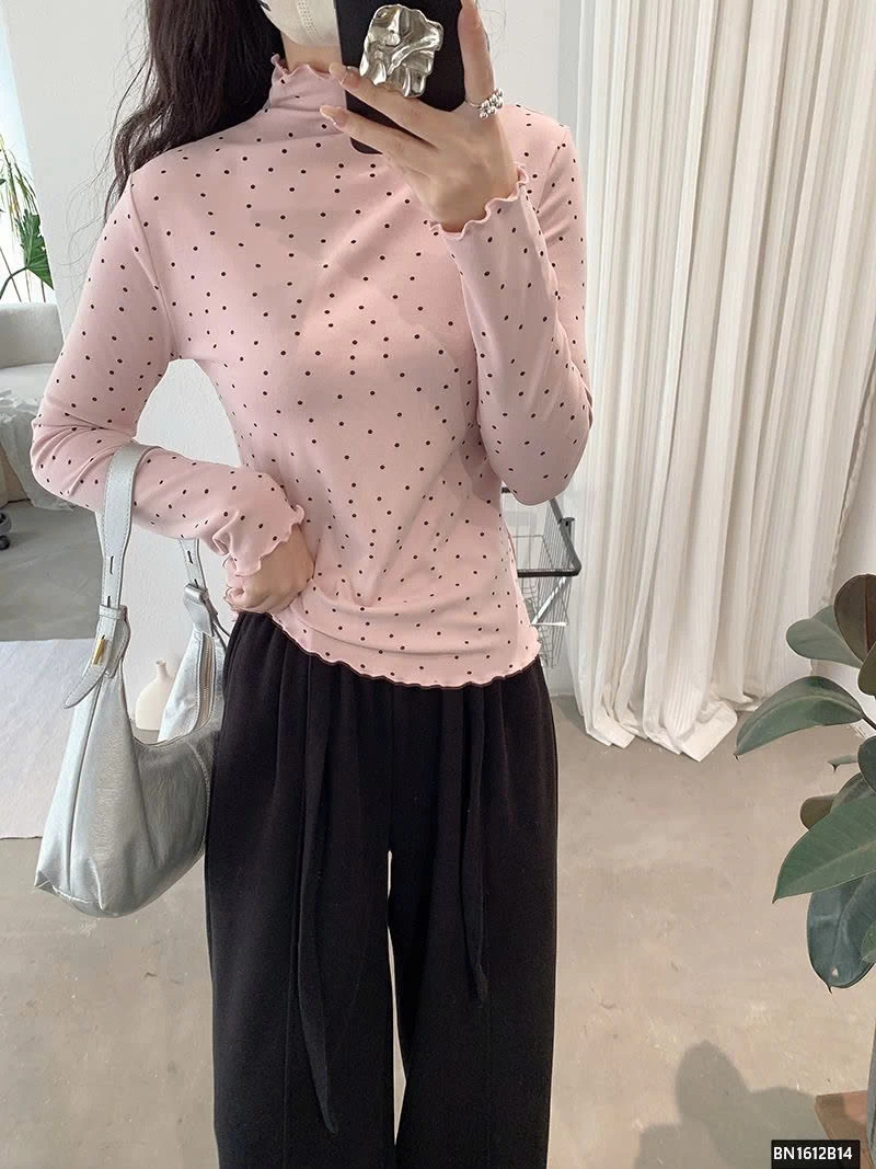 ÁO THUN CHẤM BI GIỮ NHIỆT NỮ