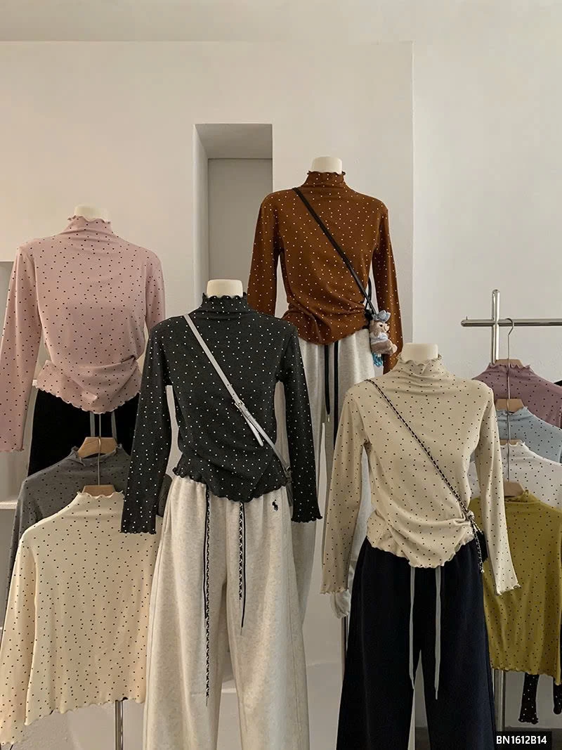 ÁO THUN CHẤM BI GIỮ NHIỆT NỮ