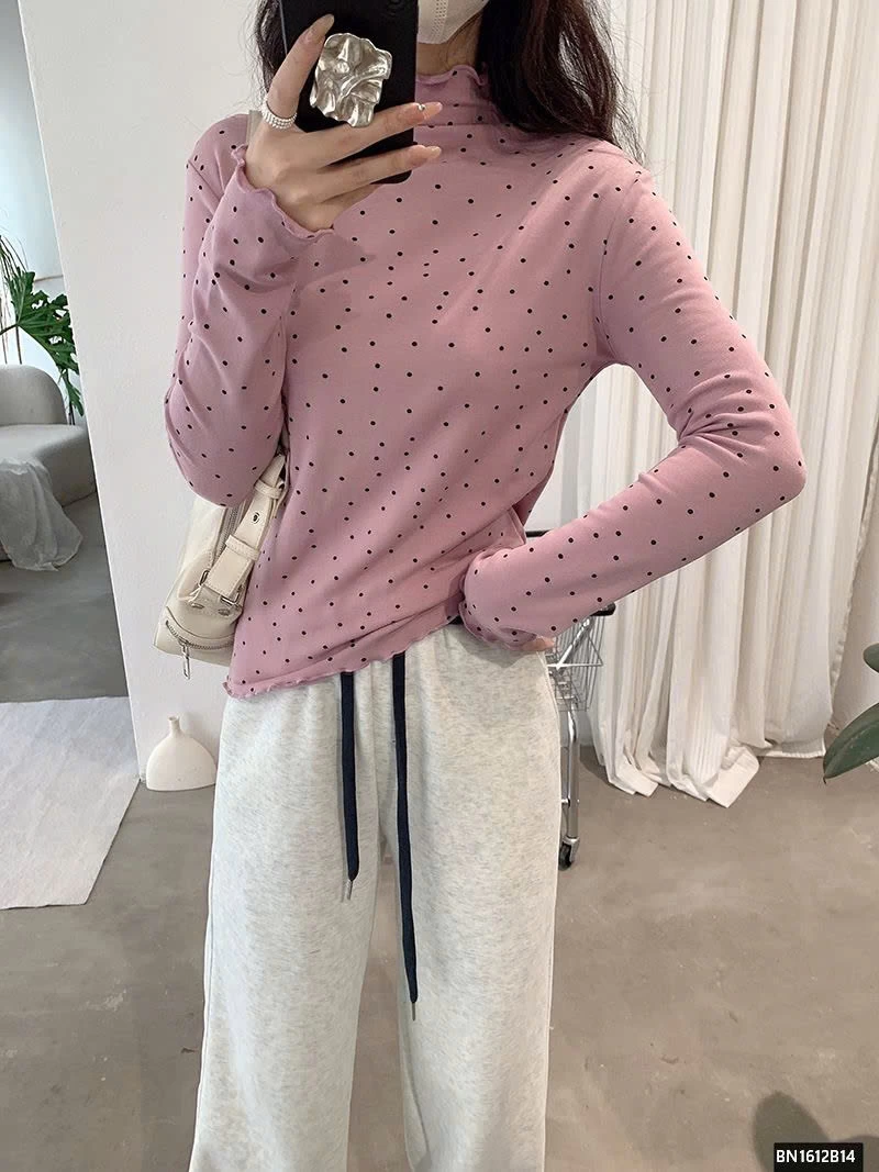 ÁO THUN CHẤM BI GIỮ NHIỆT NỮ