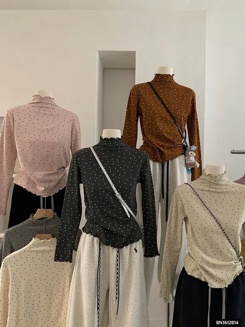 ÁO THUN CHẤM BI GIỮ NHIỆT NỮ