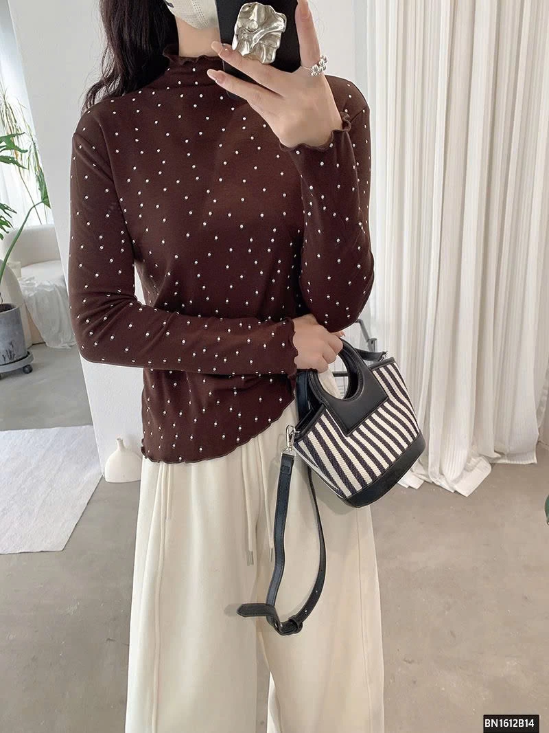 ÁO THUN CHẤM BI GIỮ NHIỆT NỮ