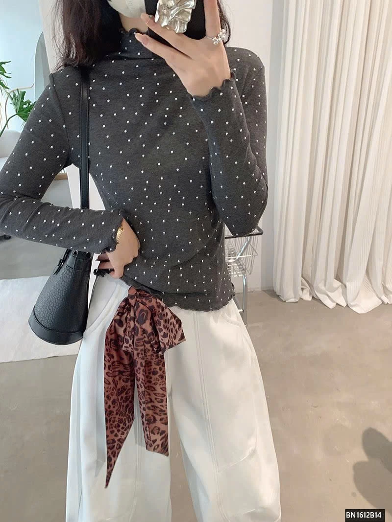 ÁO THUN CHẤM BI GIỮ NHIỆT NỮ