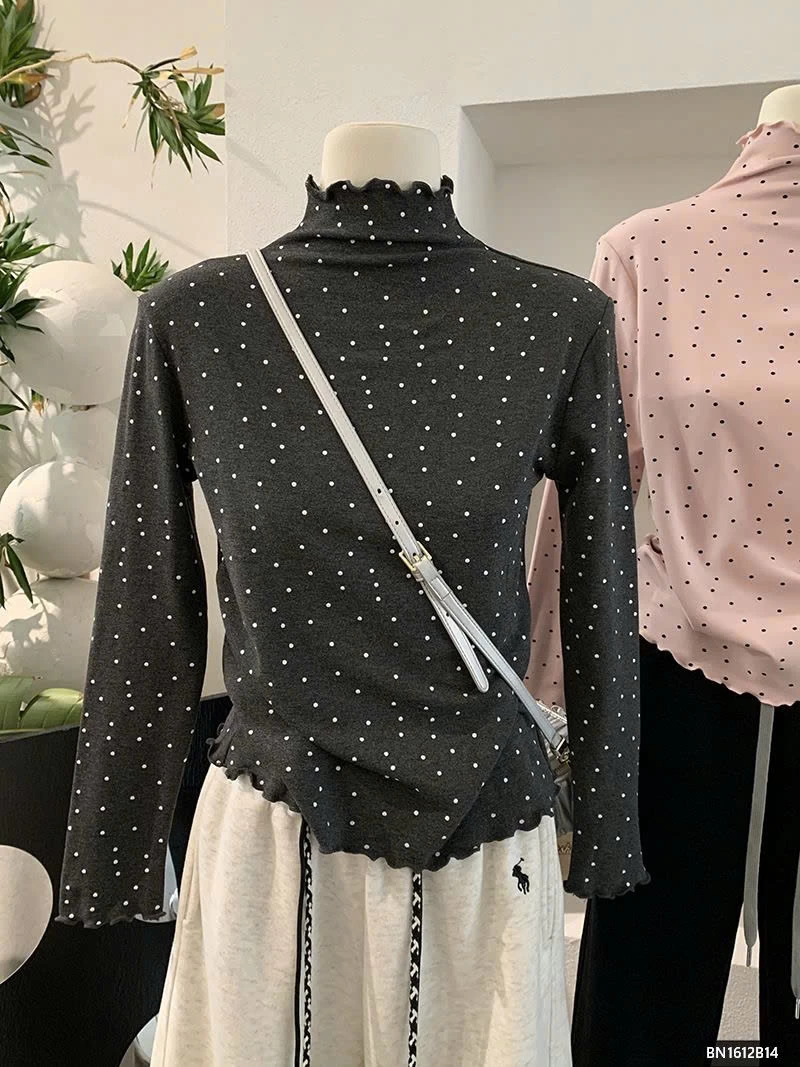 ÁO THUN CHẤM BI GIỮ NHIỆT NỮ