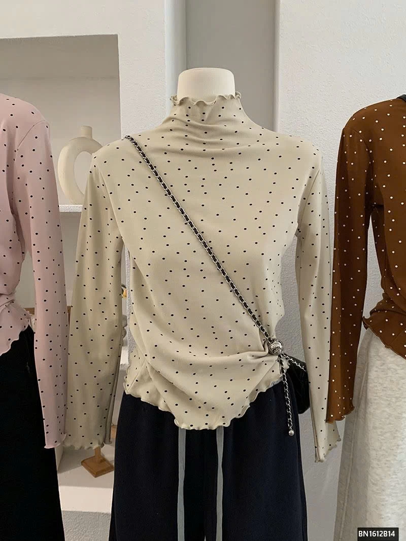 ÁO THUN CHẤM BI GIỮ NHIỆT NỮ