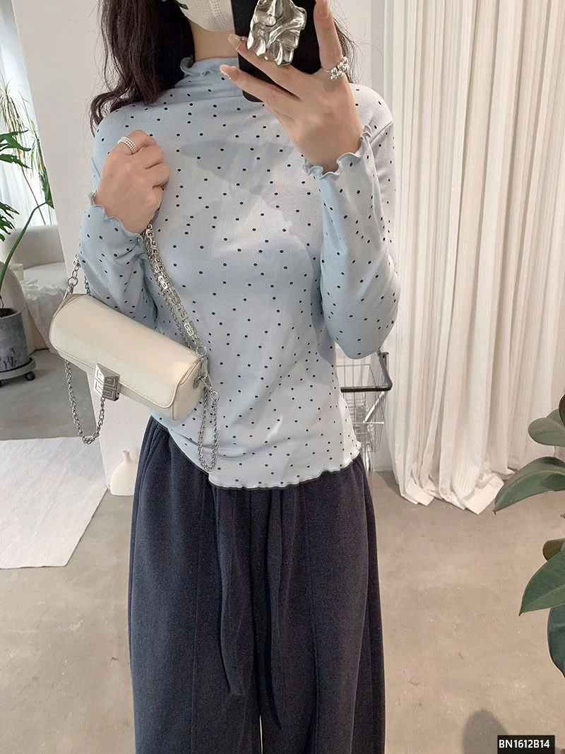 ÁO THUN CHẤM BI GIỮ NHIỆT NỮ