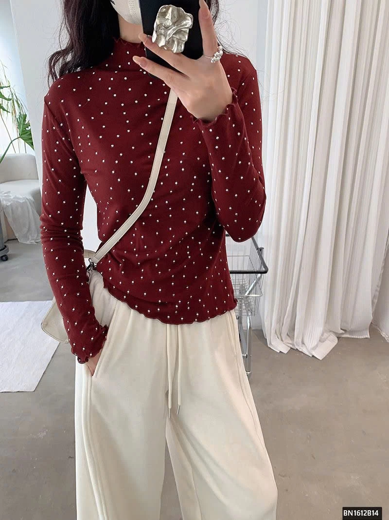 ÁO THUN CHẤM BI GIỮ NHIỆT NỮ