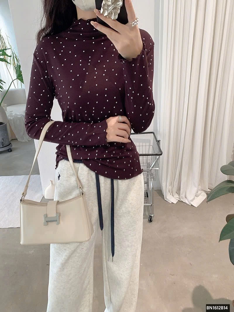 ÁO THUN CHẤM BI GIỮ NHIỆT NỮ