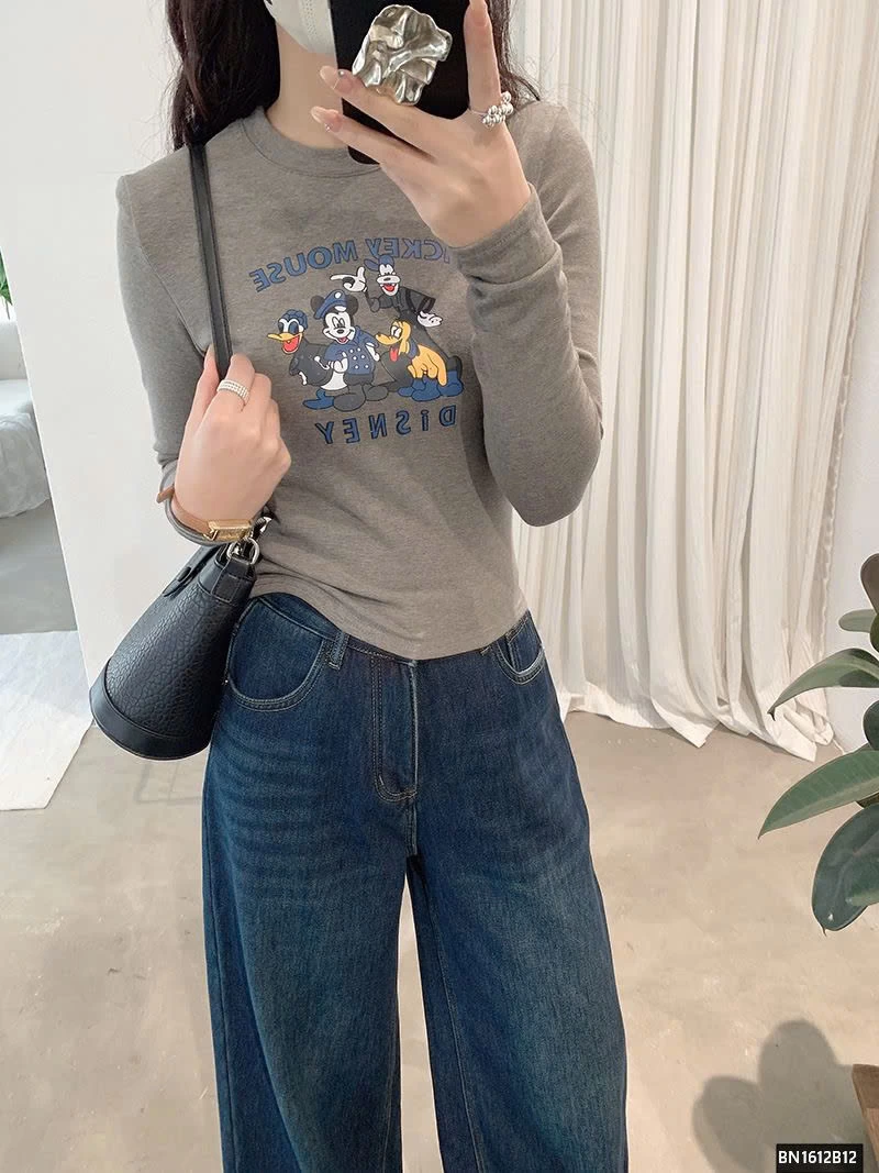 ÁO THUN MICKEY-DONAL DÀI TAY LÓT LÔNG MỎNG