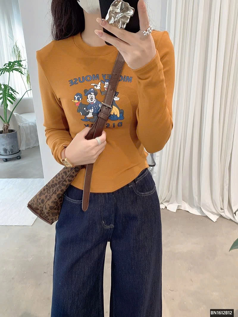 ÁO THUN MICKEY-DONAL DÀI TAY LÓT LÔNG MỎNG