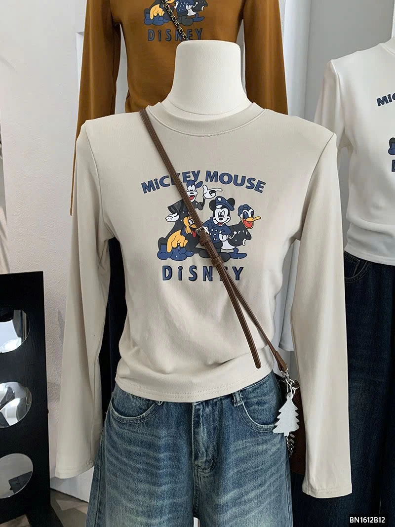 ÁO THUN MICKEY-DONAL DÀI TAY LÓT LÔNG MỎNG