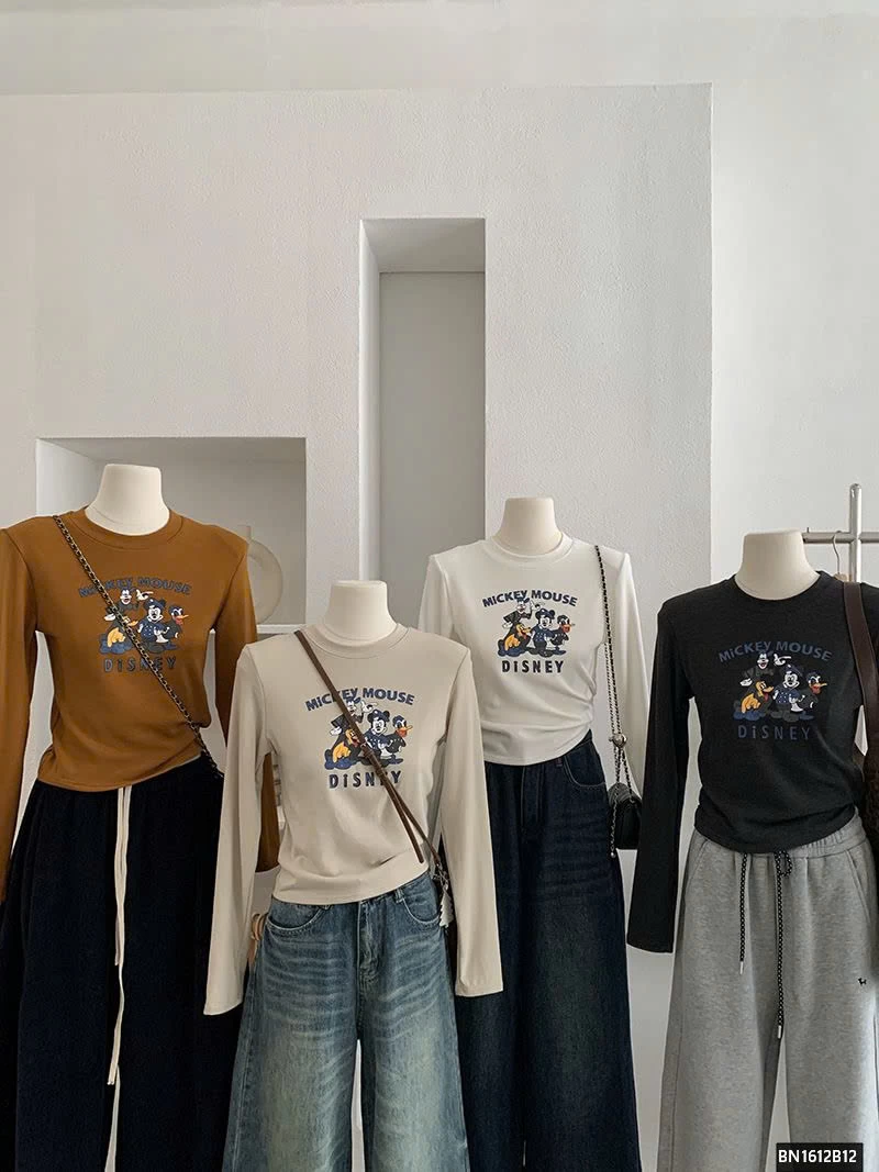 ÁO THUN MICKEY-DONAL DÀI TAY LÓT LÔNG MỎNG