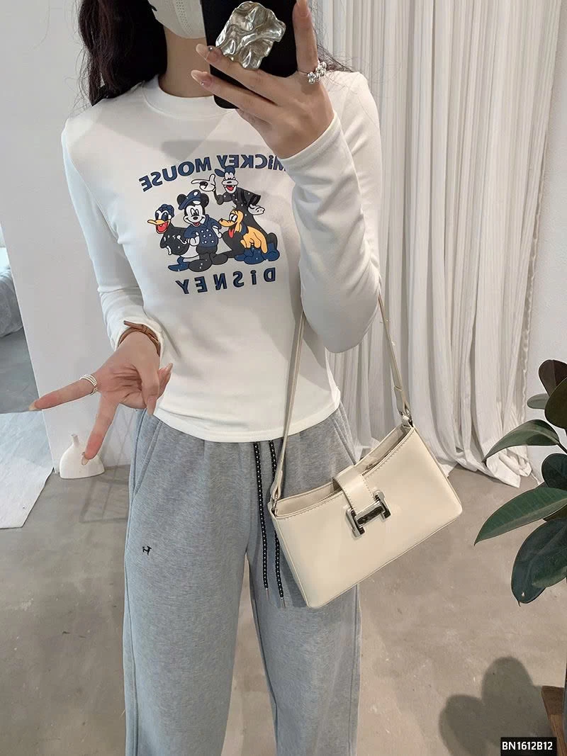 ÁO THUN MICKEY-DONAL DÀI TAY LÓT LÔNG MỎNG