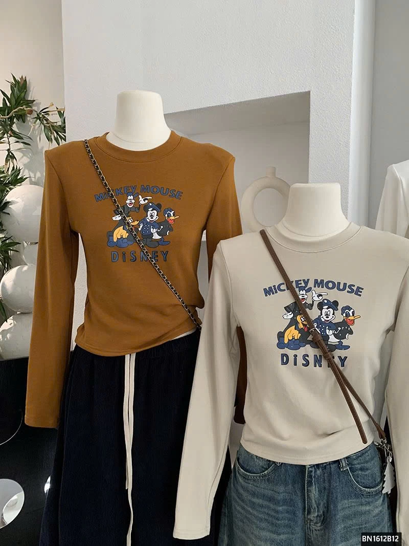 ÁO THUN MICKEY-DONAL DÀI TAY LÓT LÔNG MỎNG